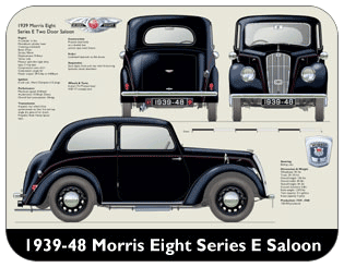 Morris 8 Series E 2dr Saloon 1939-48 Place Mat, Medium